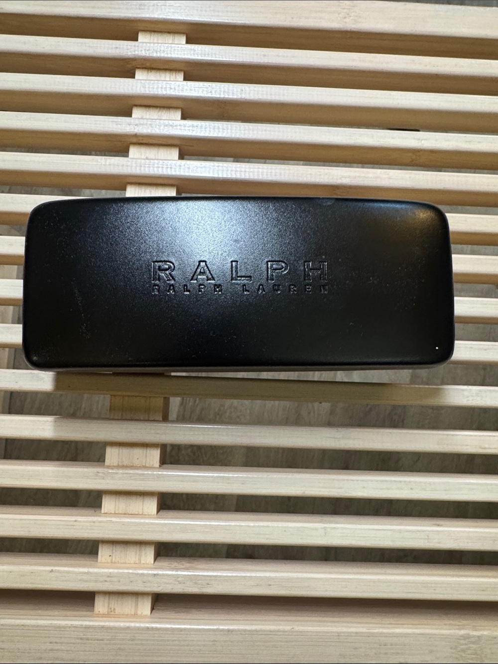 Ralph Lauren Black Hard Eyewear Case with Embossed Logo